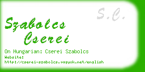 szabolcs cserei business card